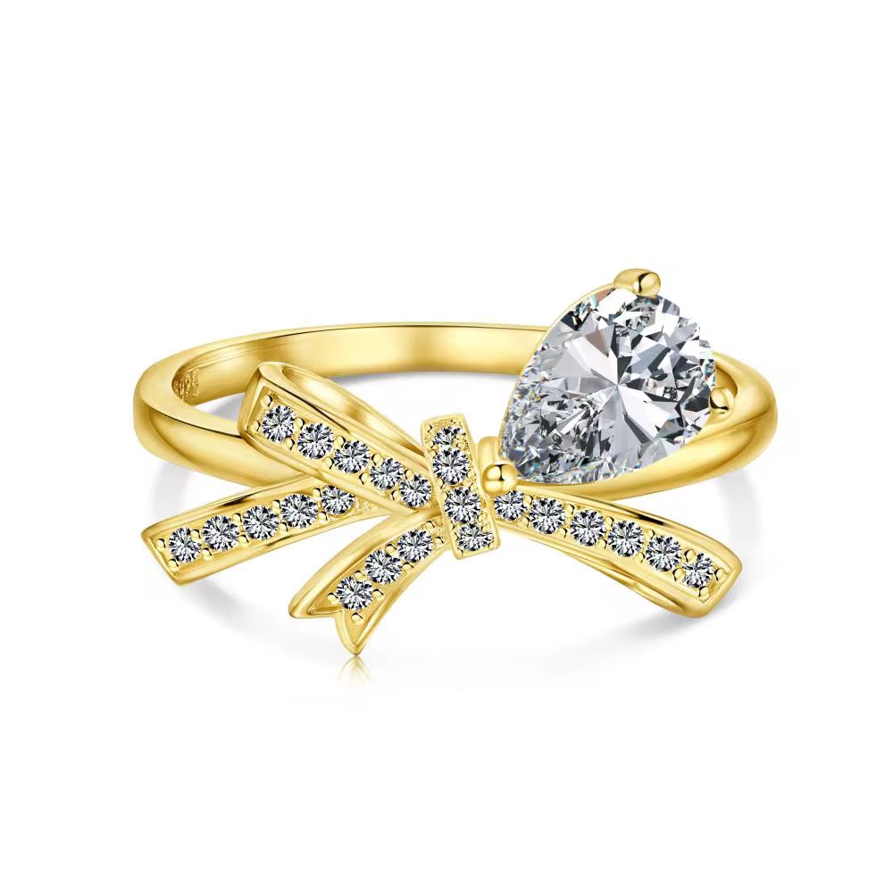 Chloè Ribbon Sterling Silver Ring - Gold